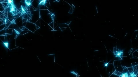 Two structures. Dynamic magical background. Blue glow. Seamless loop.Futuristic Stock Footage 96988037