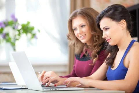 Two students in class Stock Photos