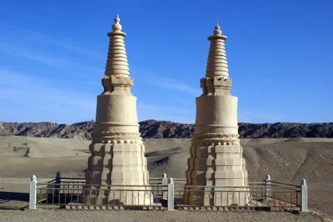 Two stupas Stock Photos