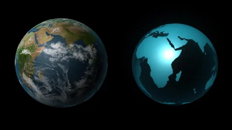 Two Style of 3D Earth - HD Stock Footage 939855