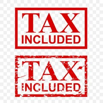 Two style rubber stamp effect, tax included Illustrazione stock