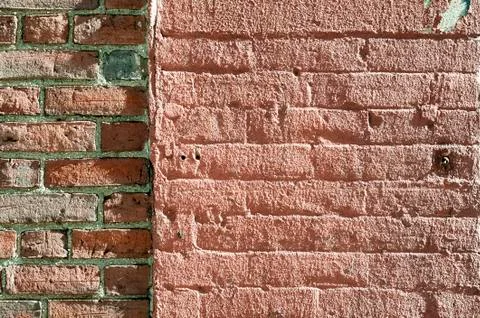 Two styles of brick wall Stock Photos
