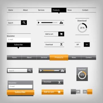 Two styles web elements Stock Illustration