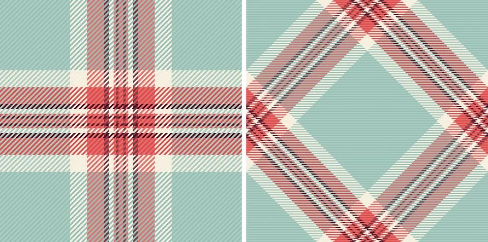 Two stylish seamless plaid patterns in calming pastel tones.  Perfect for tex Stock Illustration