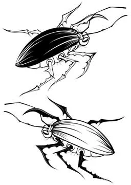 Two stylized beetle Illustrazione stock