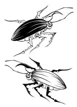 Two Stylized Bugs Stock Illustration