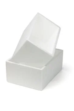 Two styrofoam boxes Stock Photos