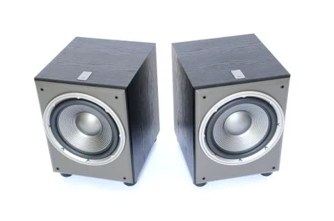 Two sub-woofers Stock Photos