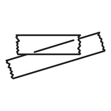 Two sugar sachets lying over each other, diagonal view, outline icon Illustrazione stock