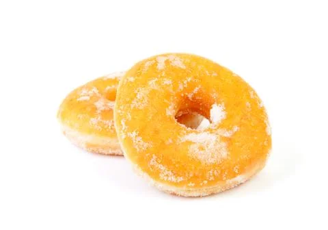 Two sugared delicious donuts Stock Photos