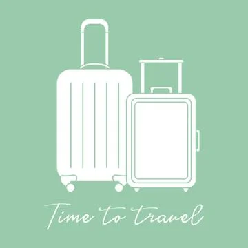 Two suitcases. Summer time, vacation. Leisure. Stock Illustration