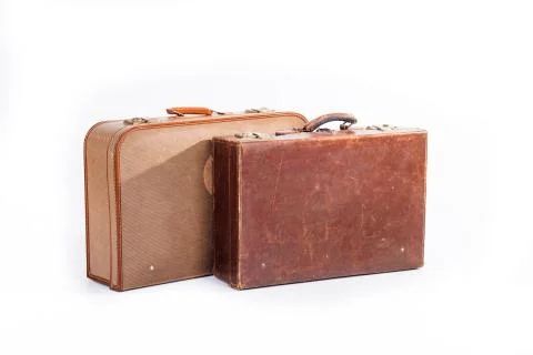 Two suitcases on white Stock Photos