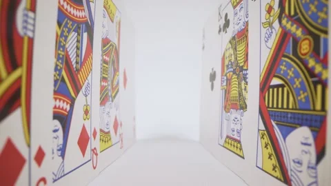Two suits of playing cards, diamonds vs clubs Stock Footage 143226767
