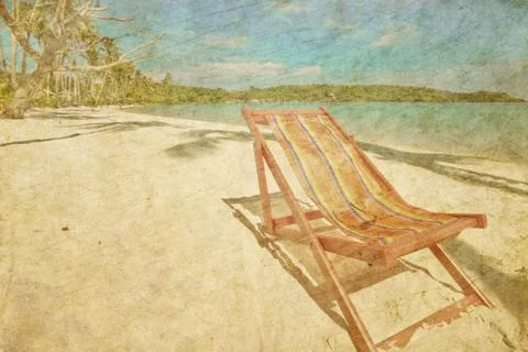 Two sun beach chairs Stock Photos