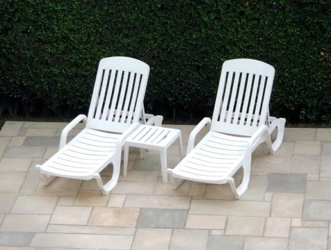 Two Sun chairs Stock Photos