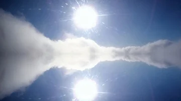 The two suns above the clouds Stock Footage 85575992