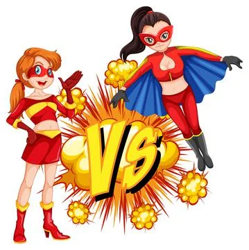 Two superheroes fighting each other 스톡 일러스트