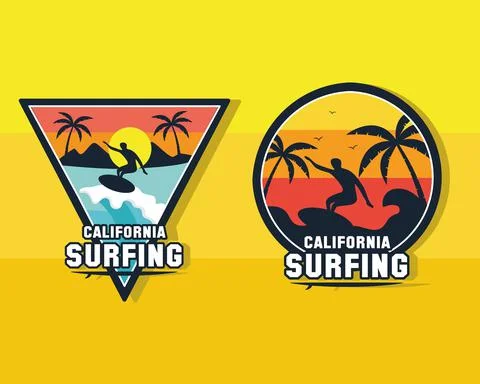 Two surf patches Illustrazione stock