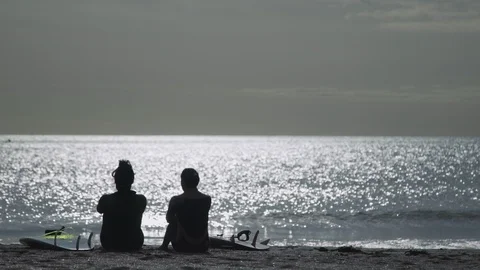 Two surfers Stock Footage 99966203
