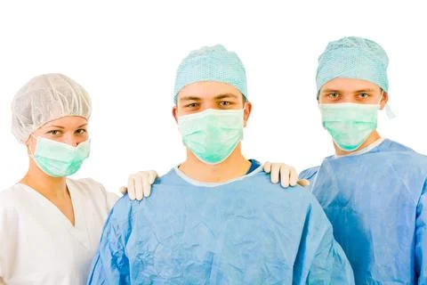 Two surgeons and an assistant looking confident Stock Photos