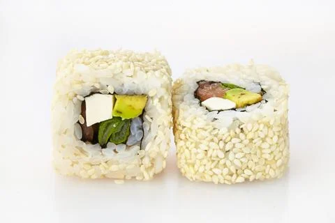 Two sushi on a white background Stock Photos