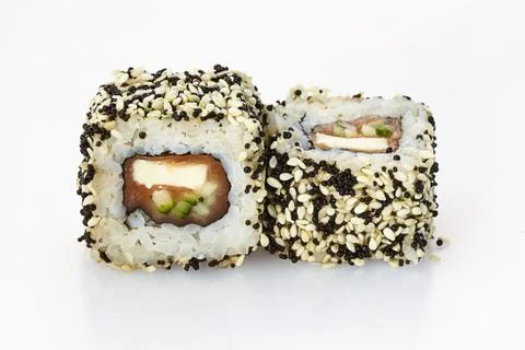 Two sushi on a white background Stock Photos