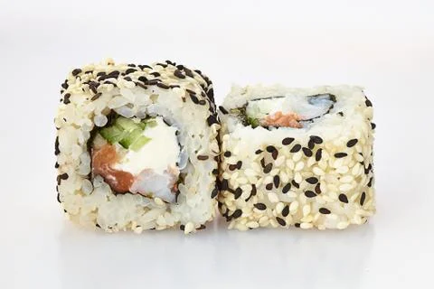 Two sushi on a white background Stock Photos