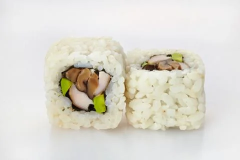 Two sushi on a white background Stock Photos