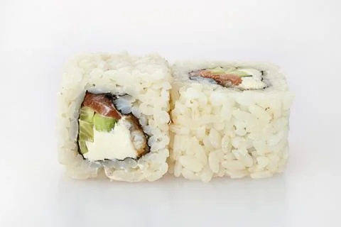 Two sushi on a white background Stock Photos