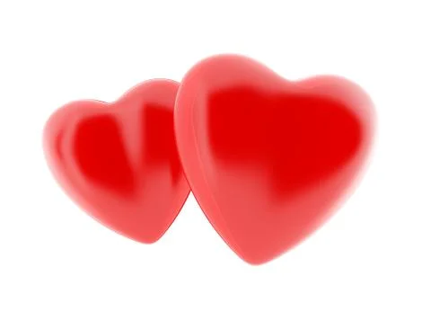 Two sweet 3d hearts Stock Illustration