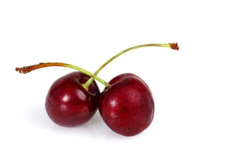 Two sweet cherries Stock Photos
