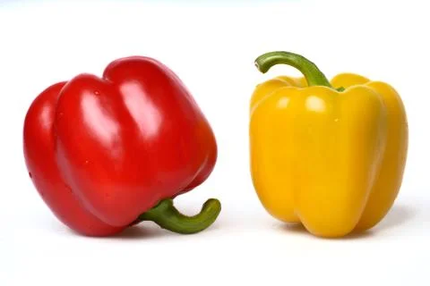 Two sweet peppers Stock Photos