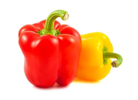 Two sweet peppers Stock Photos