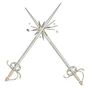 Two swords clashing Stock Illustration