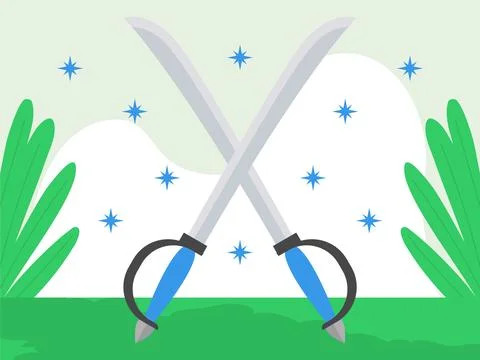 Two Swords Concept Illustration Stock Illustration
