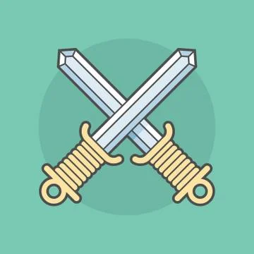 Two swords crossed Stock Illustration