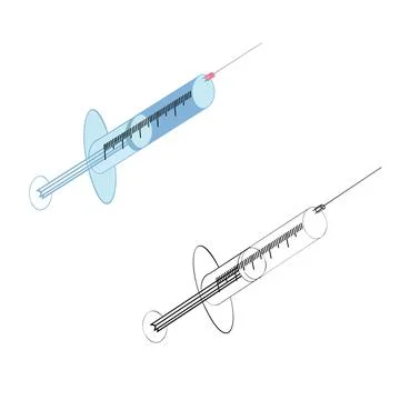 Two syringes colored Иллюстрация