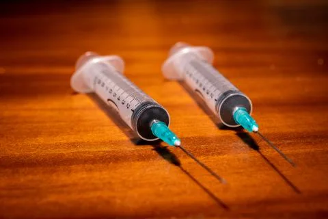 Two syringes ready for vaccination Stock Photos