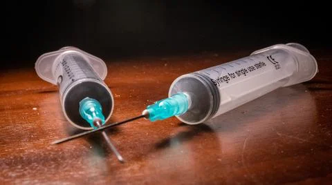 Two syringes ready for vaccination Stock Photos