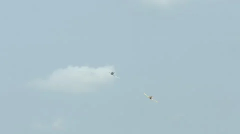 Two T-6 Harvard / Texan aircraft flying together 4K Stock Footage 42670672