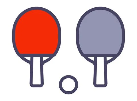 Two table tennis rackets. Color icon. Stock Illustration