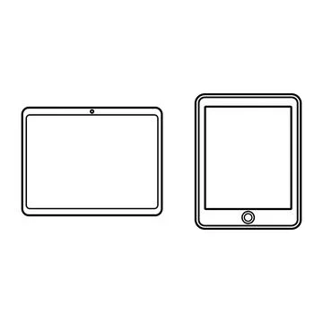 Two tablet computer icons in landscape and portrait orientation イラスト素材