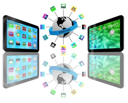 Two tablet Stock Illustration