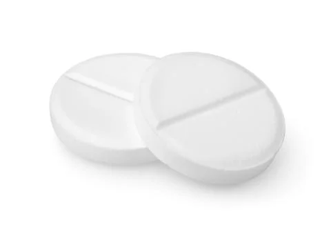 Two tablets aspirin path Stock Photos