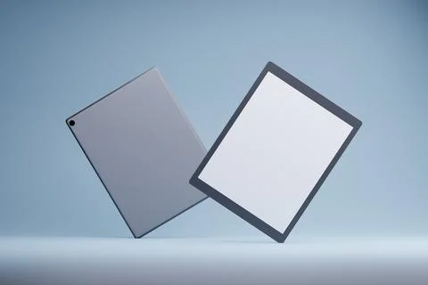 Two tablets, floating, studio, blank screen, mockup Stock-Illustration