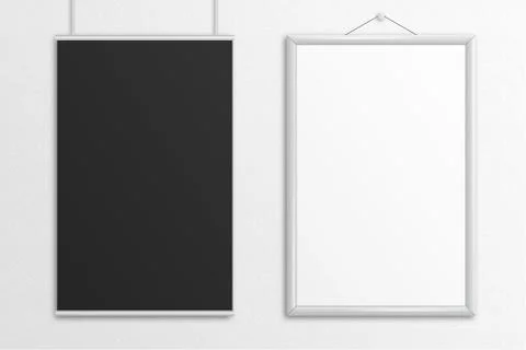 Two tabloid posters 3D illustration mock up with frame. Stock Illustration
