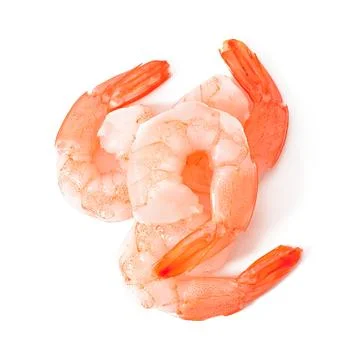 Two tail of shrimp with fresh lemon and rosemary on the white Stock Photos