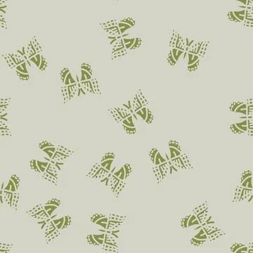 Two tailed swallowtail insect glyph vector seamless pattern Stock Illustration
