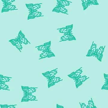 Two tailed swallowtail insect line vector seamless pattern 스톡 일러스트