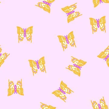 Two tailed swallowtail insect vector seamless pattern Stock Illustration